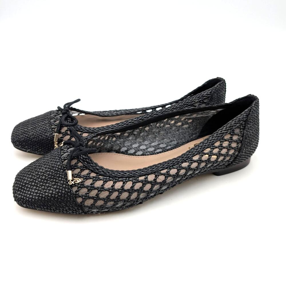Sam Edelman May Ballet Flat Bow Detail Women's Black Size US6.5M EU36.5